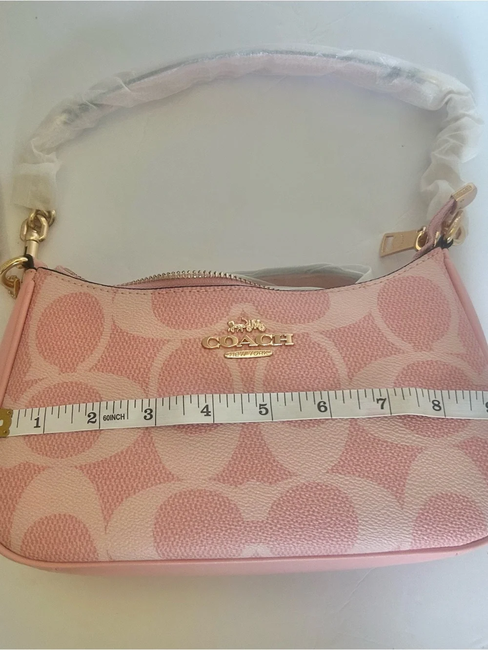 Coach Pink Signature Mini Hobo with Gold-Tone Logo